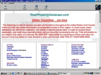 Page showing the various counties which have links listed on the cd-rom. You must be on line to search any of the counties.